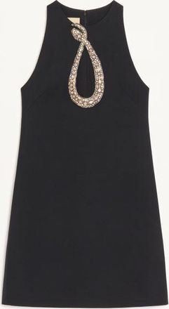 Valentino Abito Corto In Crepe Couture ricamato Donna NERO/CRYSTAL 36