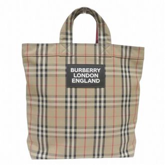 Burberry Beige Cotton Polyester Tote Bag (Pre-Owned)