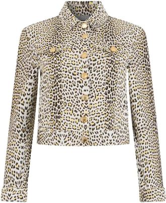 Roberto Cavalli Pop Jaguar Animal-Print Jas - Dames - Spijkerjassen - Veelkleurig - XS - Katoen - Jassen