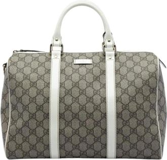 Gucci Pre-owned Boston Bag - Dames - Vintage Handtas - Beige - ONE Size - Leer - Vintage
