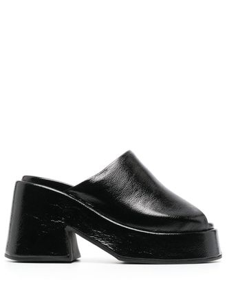 Ganni 95mm leather sandals - women - Rubber/Calf Leather/Calf Leather - 37 - Black