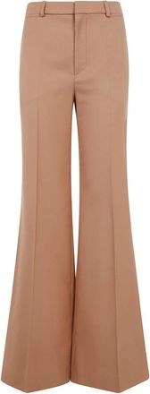 Chlo&eacute; Flare Leg Broeken - Dames - Wijde Broeken - Bruin - S - Broeken