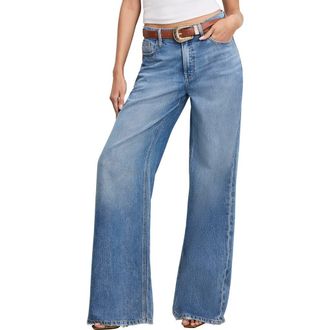 Good American Weightless Good Standard Ease Wide Leg Jeans in Indigo961 at Nordstrom Rack, Size 12