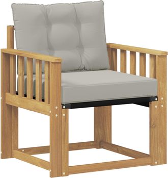 vidaXL Sof&aacute; De Exterior Madera Maciza De Acacia Y Textileno Blanco Vidaxl