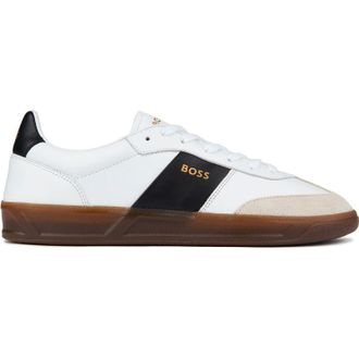 HUGO BOSS Mens Brandon Tenn Trainers - White Leather - Size UK 11