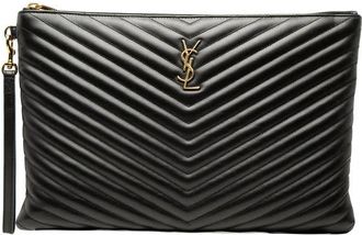 Saint Laurent Pre-owned Saint Laurent Chevron Calfskin Cassandre Document Holder Ladies DPL5KSHKETH7D5A0