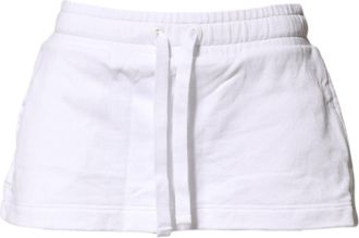 Dolce & Gabbana Womens White Cotton Blend Mid Waist A-Line Mini Skirt Co+pl