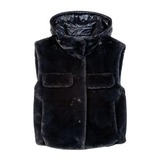 Luisa Cerano Gilet effetto pelliccia - - Jackets - Donna - Blu - L