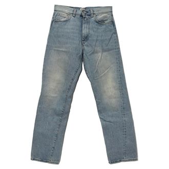 Toteme Straight Leg Jeans in Light Blue Cotton