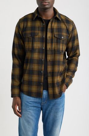 Pendleton Scout Wool Shirt in Olive/black Check at Nordstrom, Size Xx-Large