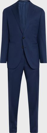 Cesare Attolini Mens Wool Chevron 130 Two-Piece Suit