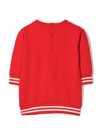 Moschino Teddy-Embellished Cotton Dress - Red
