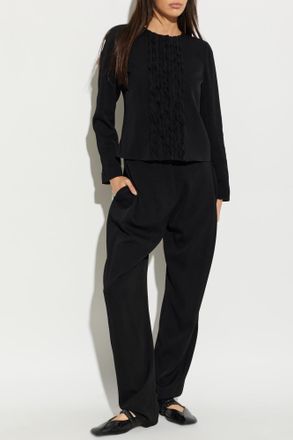 Emporio Armani Jacket With Ruffle, Womens, Black