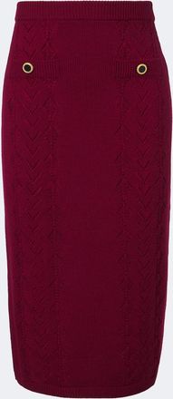 Alessandra Rich Knitted pointelle virgin wool midi skirt
