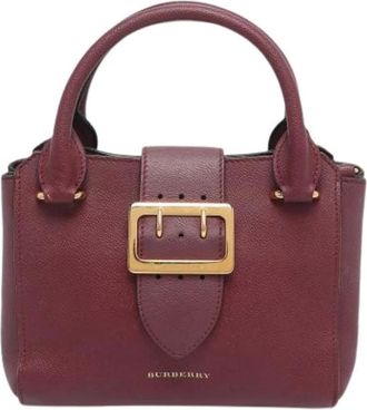Burberry Pre-owned Handbags, female, Red, Size: ONE SIZE Pre-owned Leather Handbag