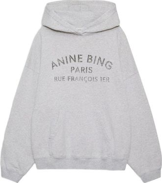 Anine Bing Harvey Sweatshirt Paris Stencil - Heather Grey