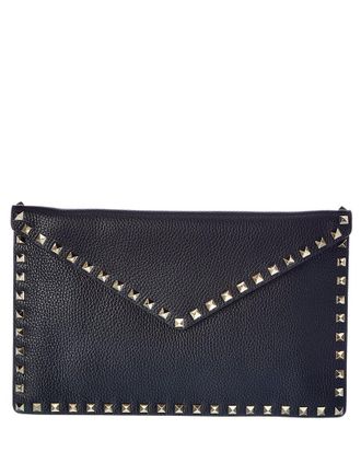 Valentino Rockstud Grainy Leather Pouch