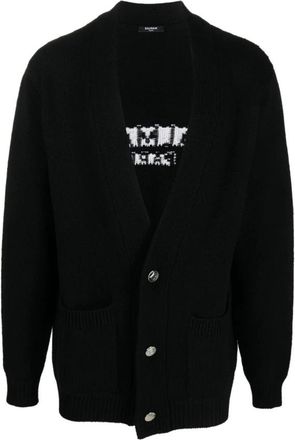 Balmain Cardigans, male, Black, 2XL, Merino Cardigan