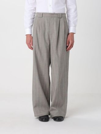 Emporio Armani Pantaloni a gamba larga in misto lana vergine e cotone