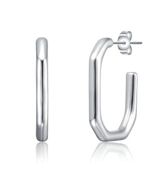 Rachel Glauber Hexagonal Open Hoop Earrings