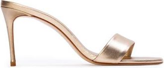 Black Suede Studio Naomi 80 Metallic Mule in Gold Metallic Leather at Nordstrom, Size 37.5