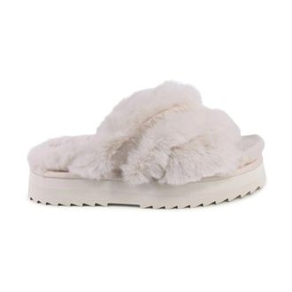 Tommy Hilfiger Slippers, female, White, Size: 9 1/2 US Cozy Fuzzy Platform Slippers