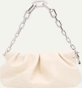 Christian Louboutin Eva Small Pleated Shoulder Bag in Nappa Leather