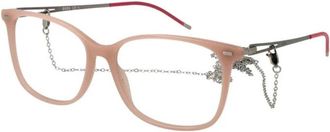 HUGO BOSS Rechthoekig Volledig Rand Optisch Montuur met Brillenketting - Dames - Brillen - Beige - ONE Size - Accessoires