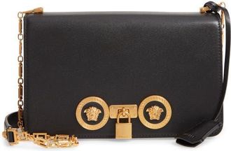 Versace Medium Icon Leather Shoulder Bag in Black/tribute Gold at Nordstrom