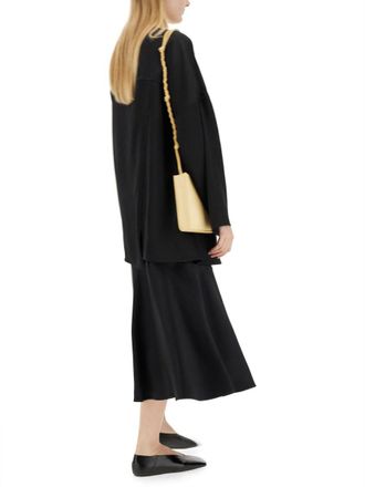 Jil Sander Viscose-Silk Blend Flared Skirt - Black