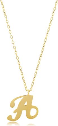 MAX + STONE 10k Solid Yellow or White Gold Dainty Script Initial Extendable Necklace