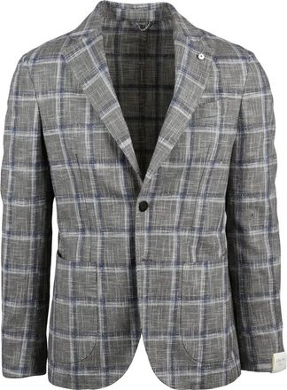 L.B.M. 1911 Grey Cotton Linen Silk Blazer Jacket