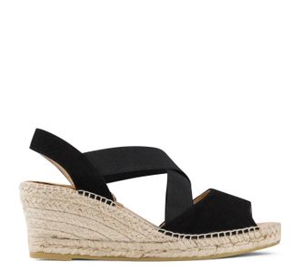 Kanna Womens Wedge Sandal In Black