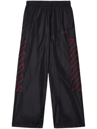 Off-white Diag-stripe embroidered track pants - Black