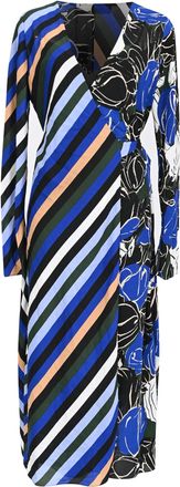 Diane Von F&uuml;rstenberg Diane Von Furstenberg Tilly Midi Wrap Dress in Multicolor Polyester