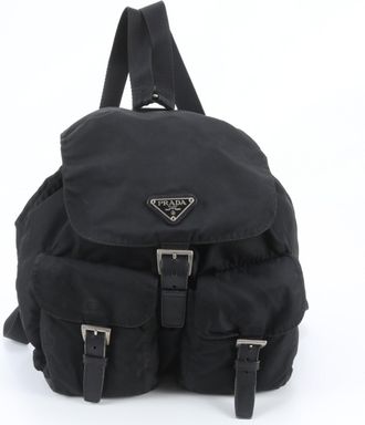 Prada Black Leather Nylon Backpack (Pre-Owned)