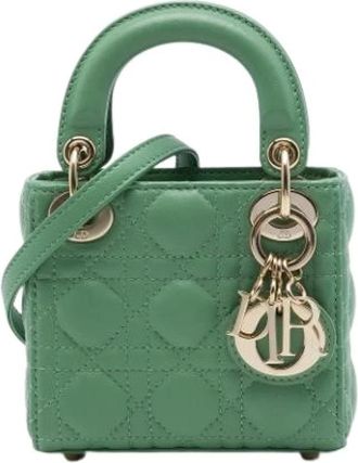 Dior Pre-owned Micro Lady Bag - Dames - Vintage Mini Tas - Groen - ONE Size - Leer - Vintage