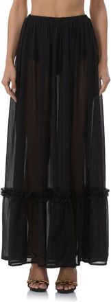 AFRM Allegra Rhinestone Chiffon Maxi Skirt in Noir at Nordstrom, Size X-Small
