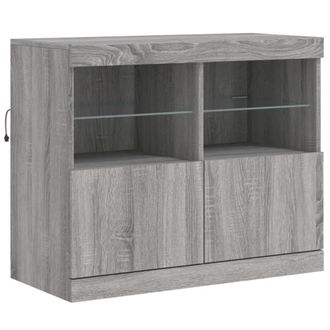 Berkfield Home Sideboard with LED Lights Grey Sonoma 81x37x67 cm | Size: 81 x 37 x 67 cm