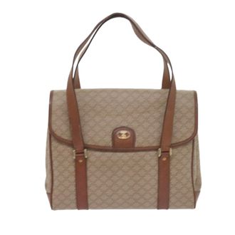 Celine Vintage Macadam Canvas And Leather Beige Canvas Handbag (Pre-Owned)