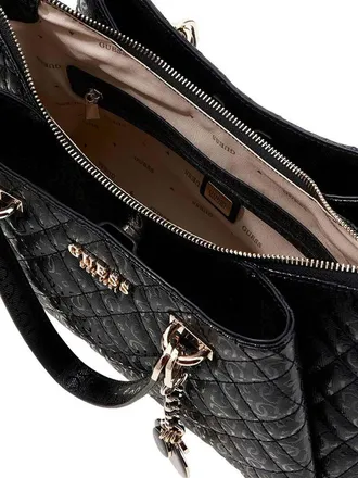 Guess Womens Satchel Bag Black Polyurethane - Satchel-Bags