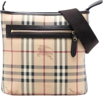 Burberry Pre-owned Cross Body Bags, female, Beige, Size: ONE SIZE Pre-owned Fabric Crossbody Bag