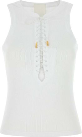 Givenchy White stretch cotton tank top