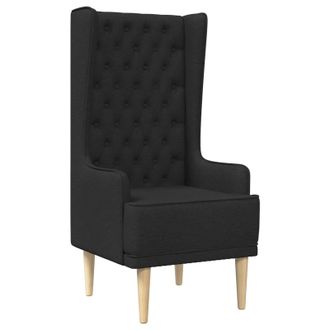 vidaXL Silla De Respaldo Alto Con Capiton&eacute; Con Botones Negro Tela Vidaxl