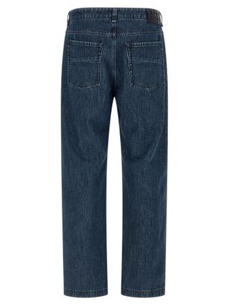 Fendi FF-Print Cotton Denim Jeans - Blue