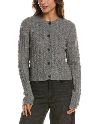 Fort&eacute; Cashmere Cable Crewneck 100% Cashmere Cardigan