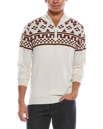 Brodie Fairisle Wool & Cashmere-Blend 1/4-Zip Mock Neck Sweater