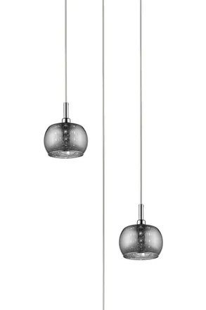 Netlighting Deni 3 Light Chrome Ceiling Pendant Cluster Pendant Ceiling Light in Grey