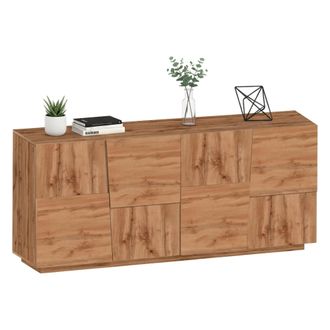 Dmora Aparador Yago, Buffet De Sal&oacute;n, Aparador De Sal&oacute;n Moderno Con 4 Puertas, 200x44h86 Cm, Roble, Con Embalaje Reforzado - Dmora