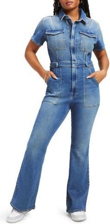 Good American Fit for Success Bootcut Jumpsuit in Blue274 at Nordstrom Rack, Size 5X-Large